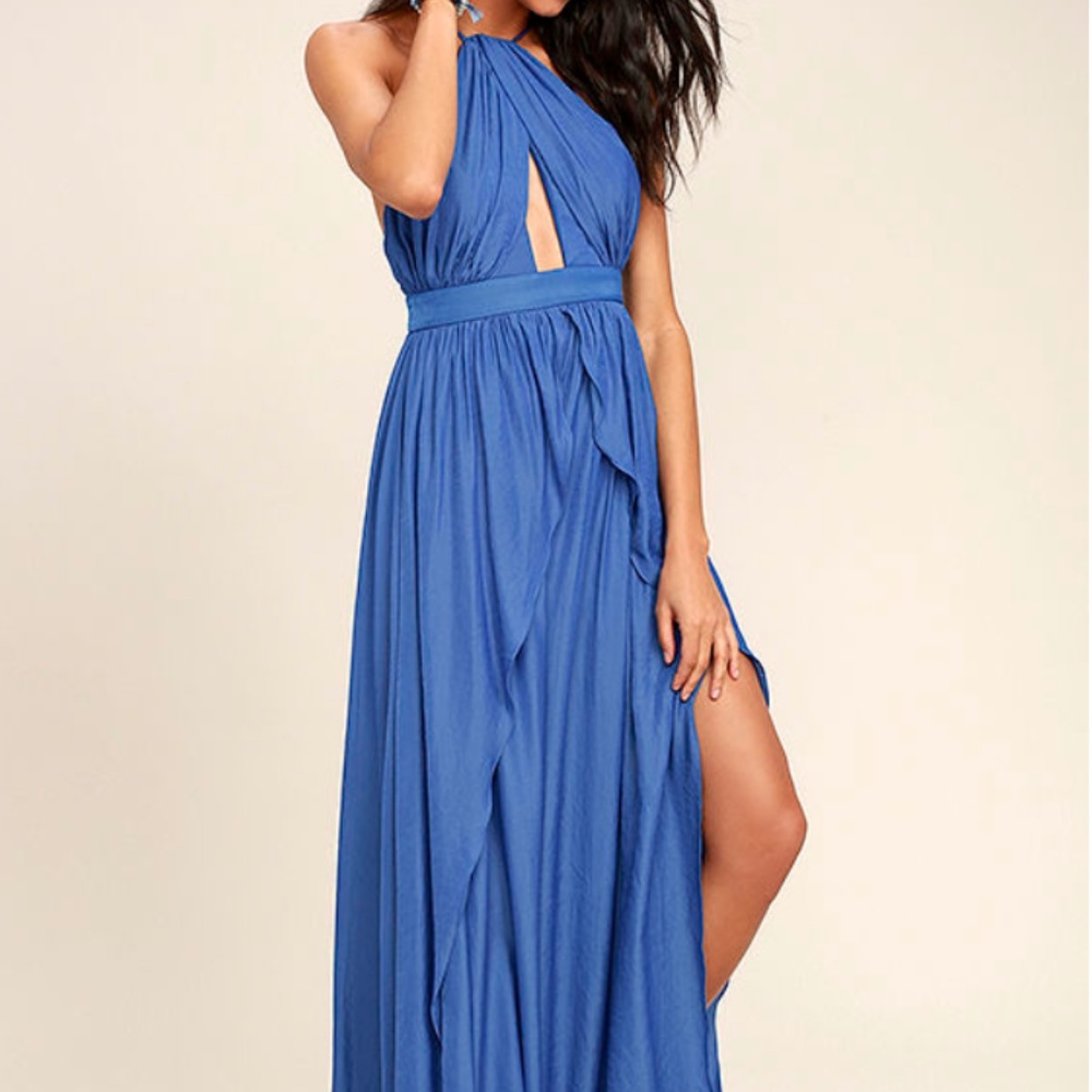 On My Own Blue Maxi Dress